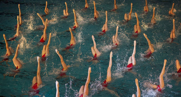 Sinhrono plivanje, Pjongjang, foto: David Guttenfelder/AP