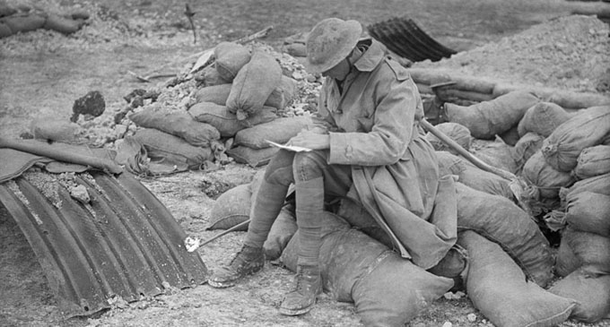 A British officer writing a letter http://bit.ly/1suaCoo