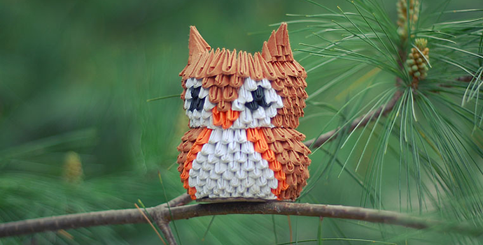 3D Origami Owl by JeanFan, DeviantArt http://goo.gl/gFS60y