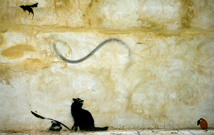 Cat mouse, banksy