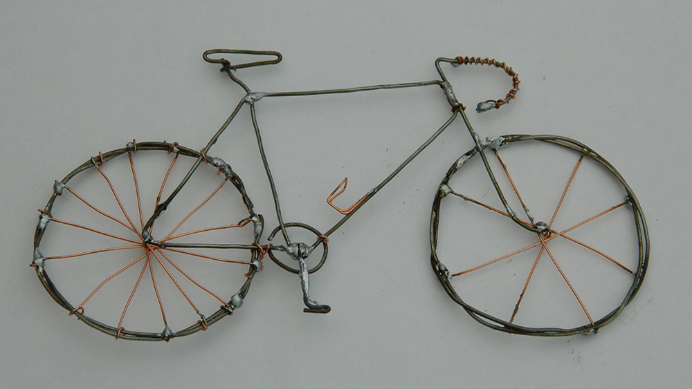 Bicikl, žičana skulptura, Mike Kunselman