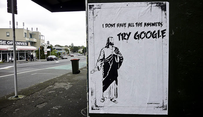 Google God, poster street work, Mt Eden Auckland NZ, Component