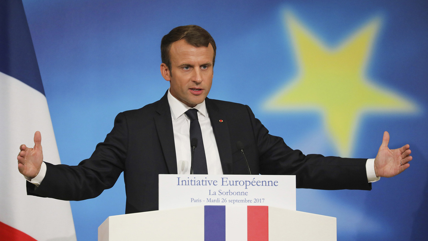 Emmanuel Macron na Sorboni, foto: Ludovic Marin/Pool Photo via AP