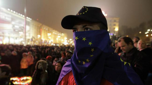 Protest podrške integraciji Ukrajine sa Evropskom unijom u centru Kijeva