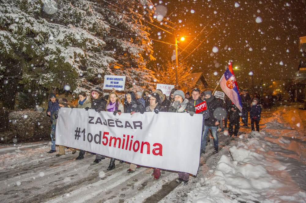 protest #1od5miliona u Zaječaru