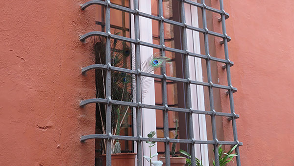 metalne rešetke na prozoru u Bolonji