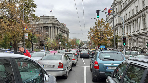 Taksisti u Kneza Miloša 3.10.2019, foto: Peščanik