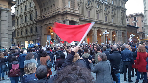 Protesti protiv Salvinijevog dolaska u Firencu 2019, foto: Peščanik