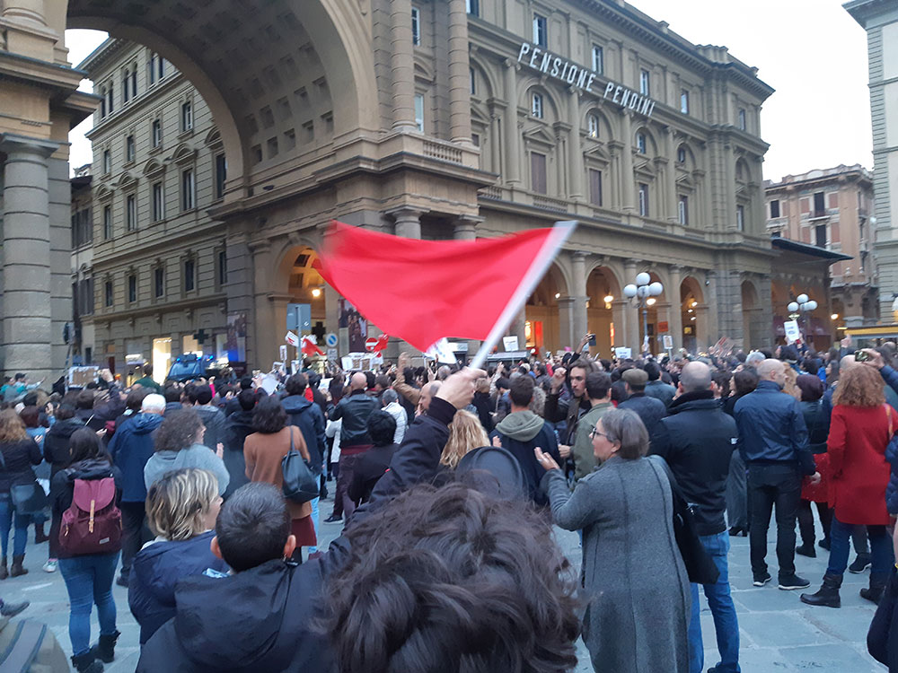 Protesti protiv Salvinijevog dolaska u Firencu 2019, foto: Peščanik