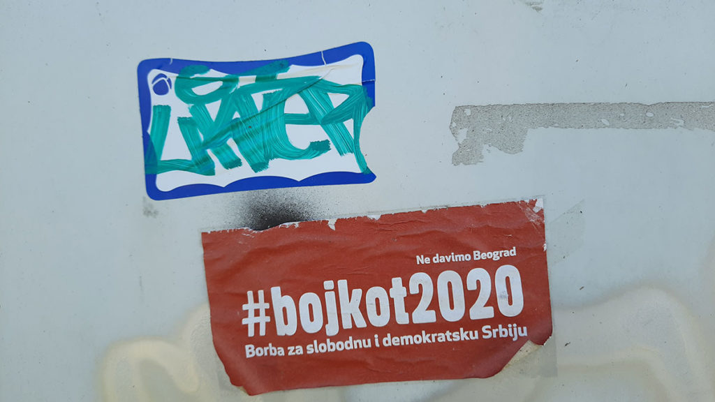 Nalepnica #bojkot 2020 - Borba za slobodnu i demokratsku Srbiju - Ne davimo Beograd
