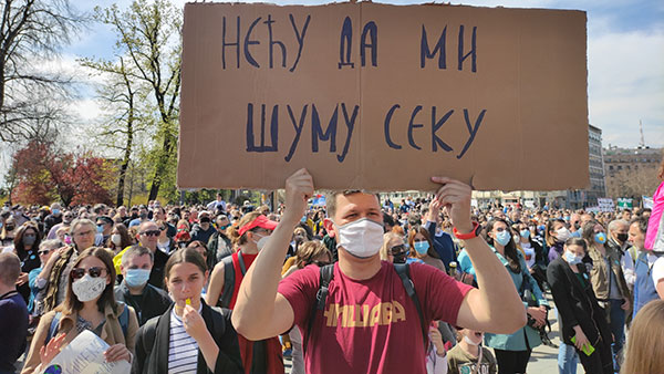 Ekološki ustanak u Beogradu, 10. april 2021, foto: Peščanik