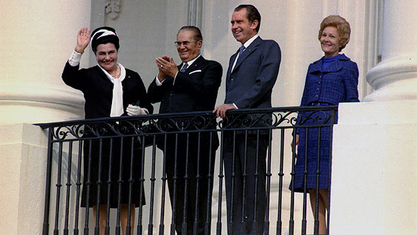 Jovanka, Tito, Nikson i Pat, Bela kuća 1971, foto: Kolekcija zvaničnih fotografija Bele kuće