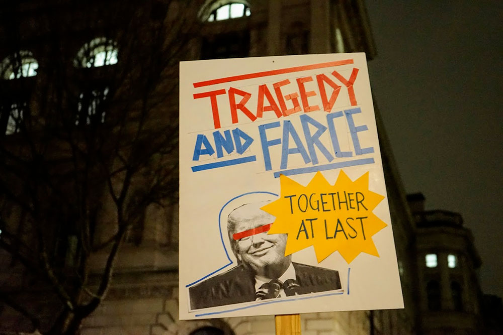 Tragedija i farsa konačno zajedno, protesti u Londonu 30.1.2017, foto: Neda Radulović-Viswanatha