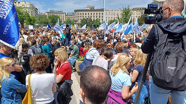 Protest sindikata prosvetnih radnika, Beograd, 16.5.2024, foto: Arhiv javnih skupova
