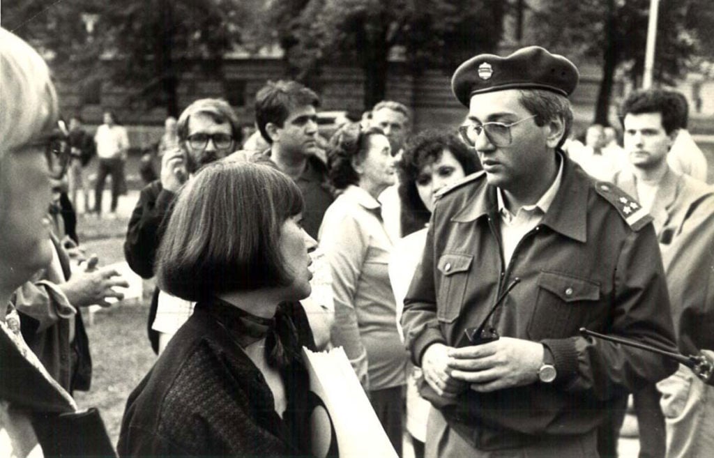 Nataša Kandić, antiratni protest u Beogradu 6.5.1992, foto: Goranka Matić