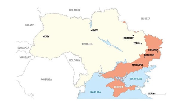 Teritorija pod ruskom kontrolom 21.1.2026.